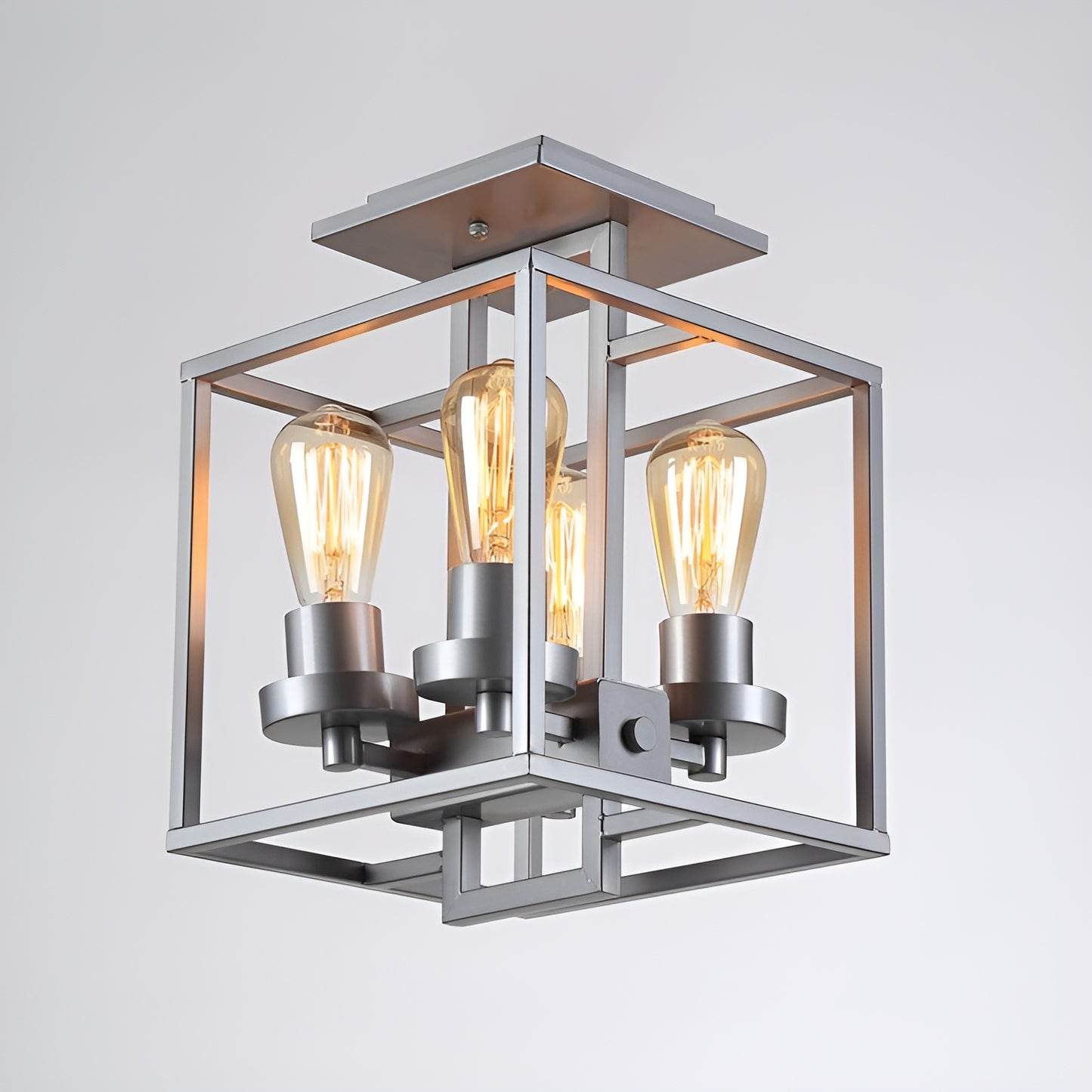 Modern Industrial Style Metal Square Wall Light, Ceiling Flush Mount Scifi Chandelier