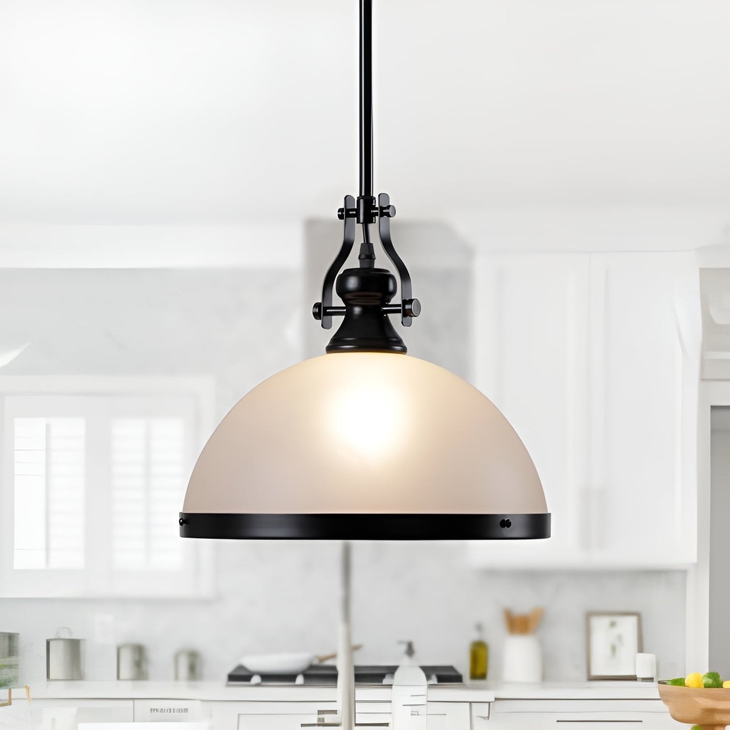 Traditional Lights, White Ceiling Light Pendant, Lamp Fixture 12-Inch Modern Elegance