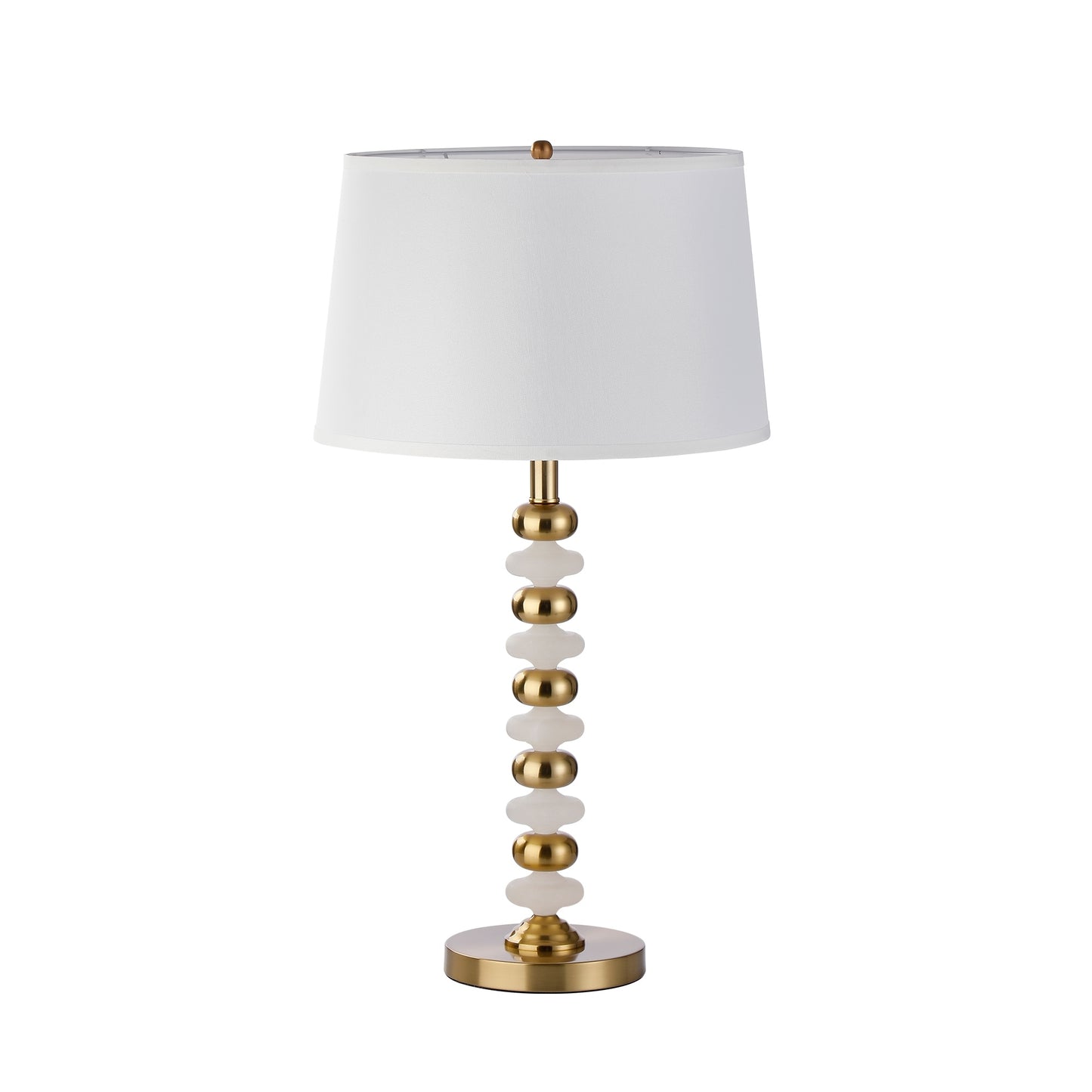 Traditional Cosmopolitan Metal Table Lamp with Drum Shade - Modern Lighting Fixture for Stylish Interiors