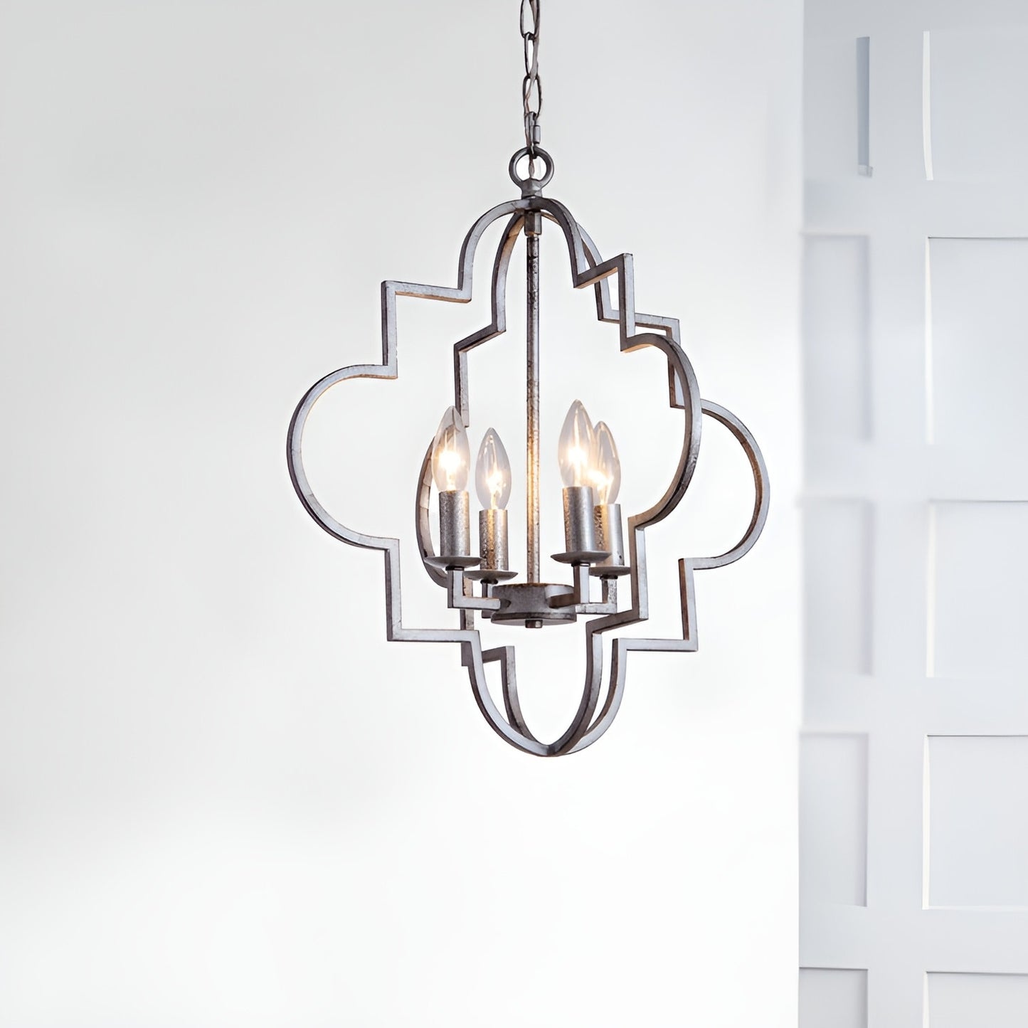 DecoMust Dequinton 4-Light Silver Ancient Style Medieval Pendant - Timeless Charm Illuminated β¨π°