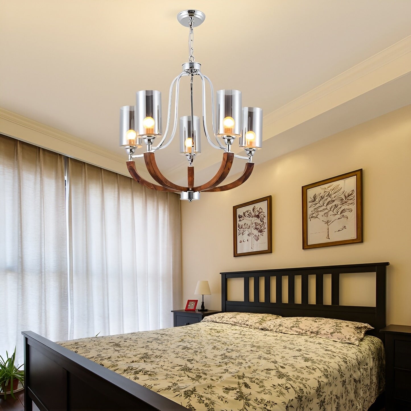 Dimmable Empire Medieval Farmhouse Style Chandelier, Candle Style (5 Lights)
