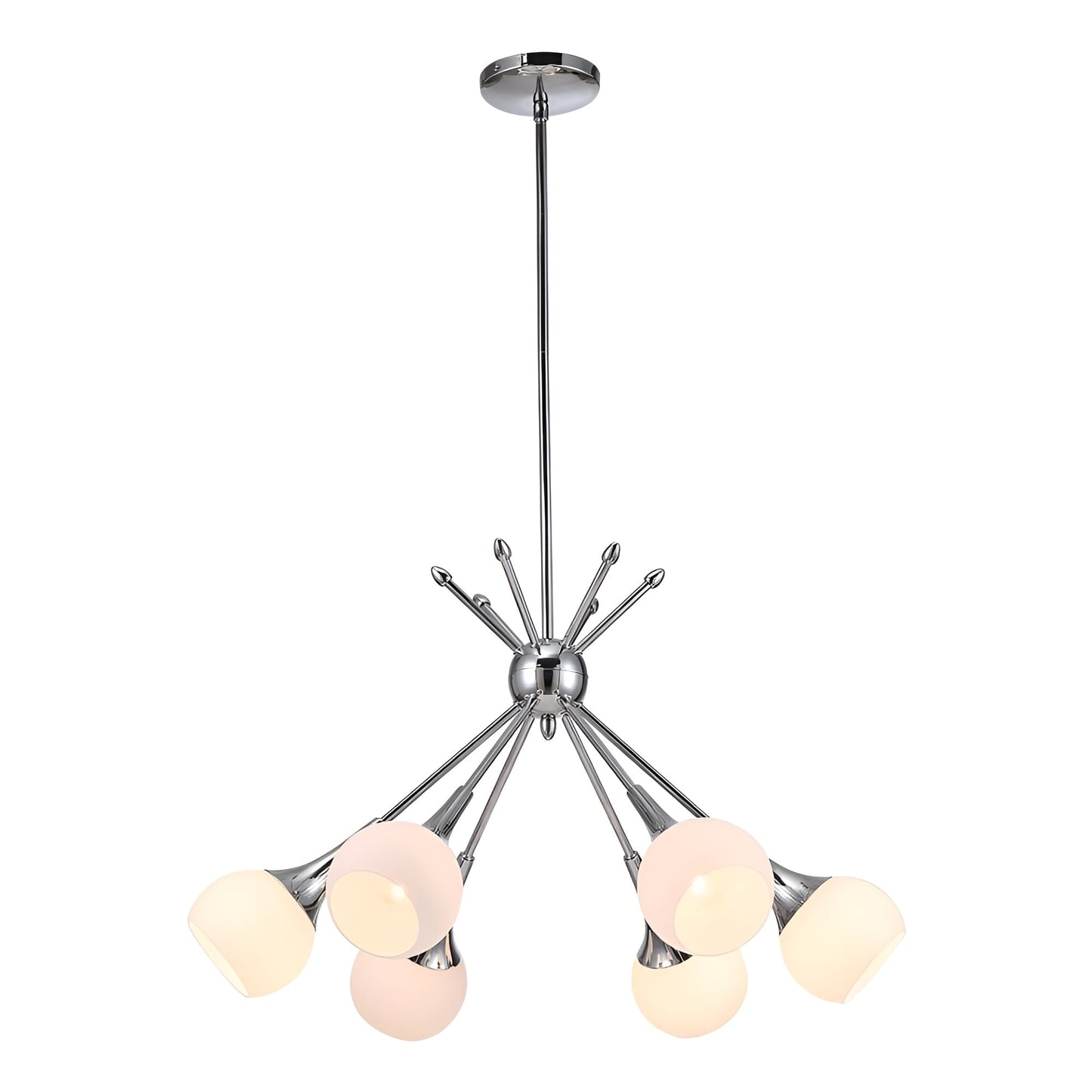Evansville 6 - Light Sputnik Pendant, Modern Ceiling Chandelier with Futuristic Style