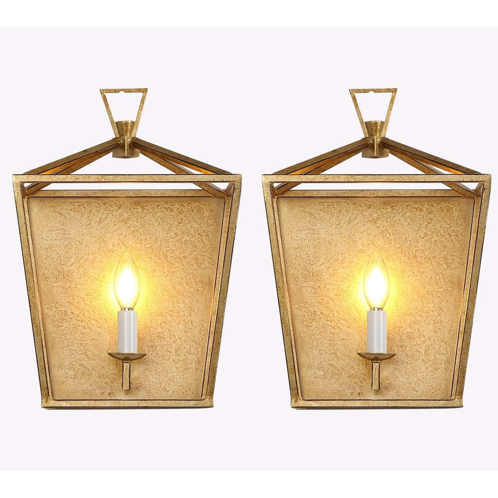 Vintage Gold Wall Sconces - Industrial Retro Style (Set of 2) Candle Wall Lights