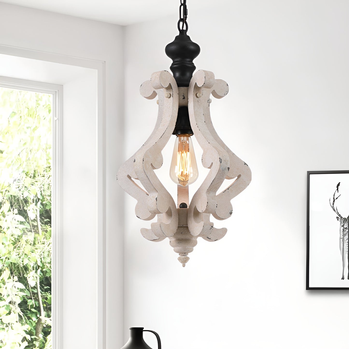 Mertz 1-Light Medieval Lantern Pendant, Ancient Times Lamp, Dark Oil Bronzed / Beige