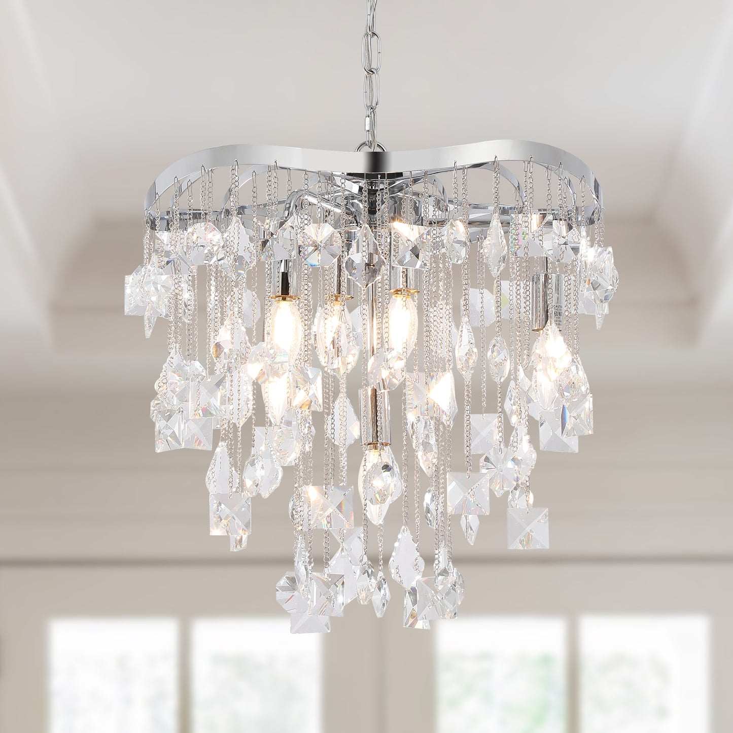 Modern Glam Tiered Crystal Chandelier, Luxury Lighting Classic Ambiance