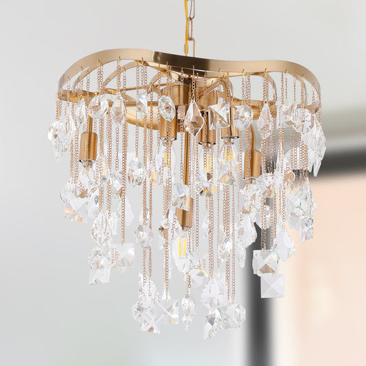 Modern Glam Tiered Crystal Chandelier, Luxury Lighting Classic Ambiance