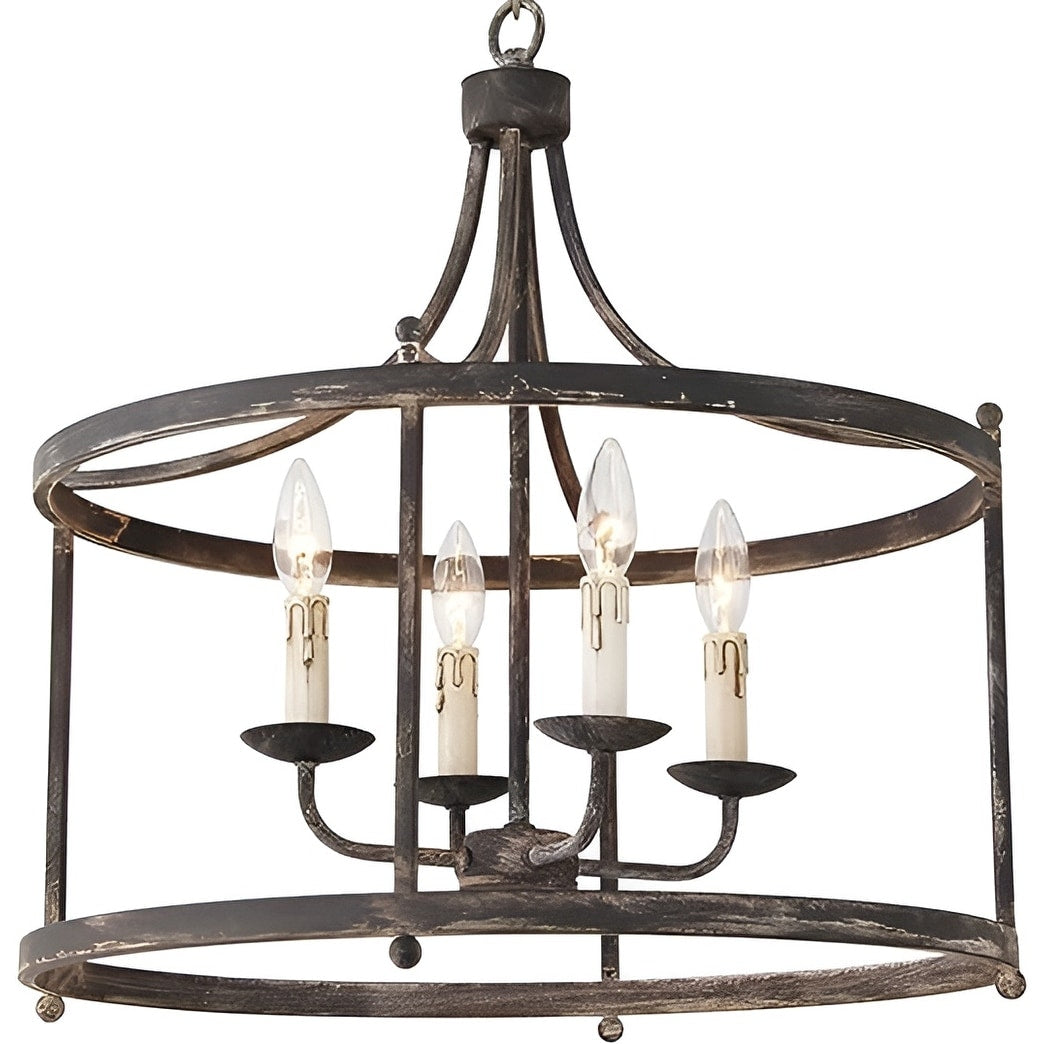 Papken 4-Light, Medieval Antique Style Lantern, Drum Chandelier: Lighting Fixture with Modern Appeal for Home Decor