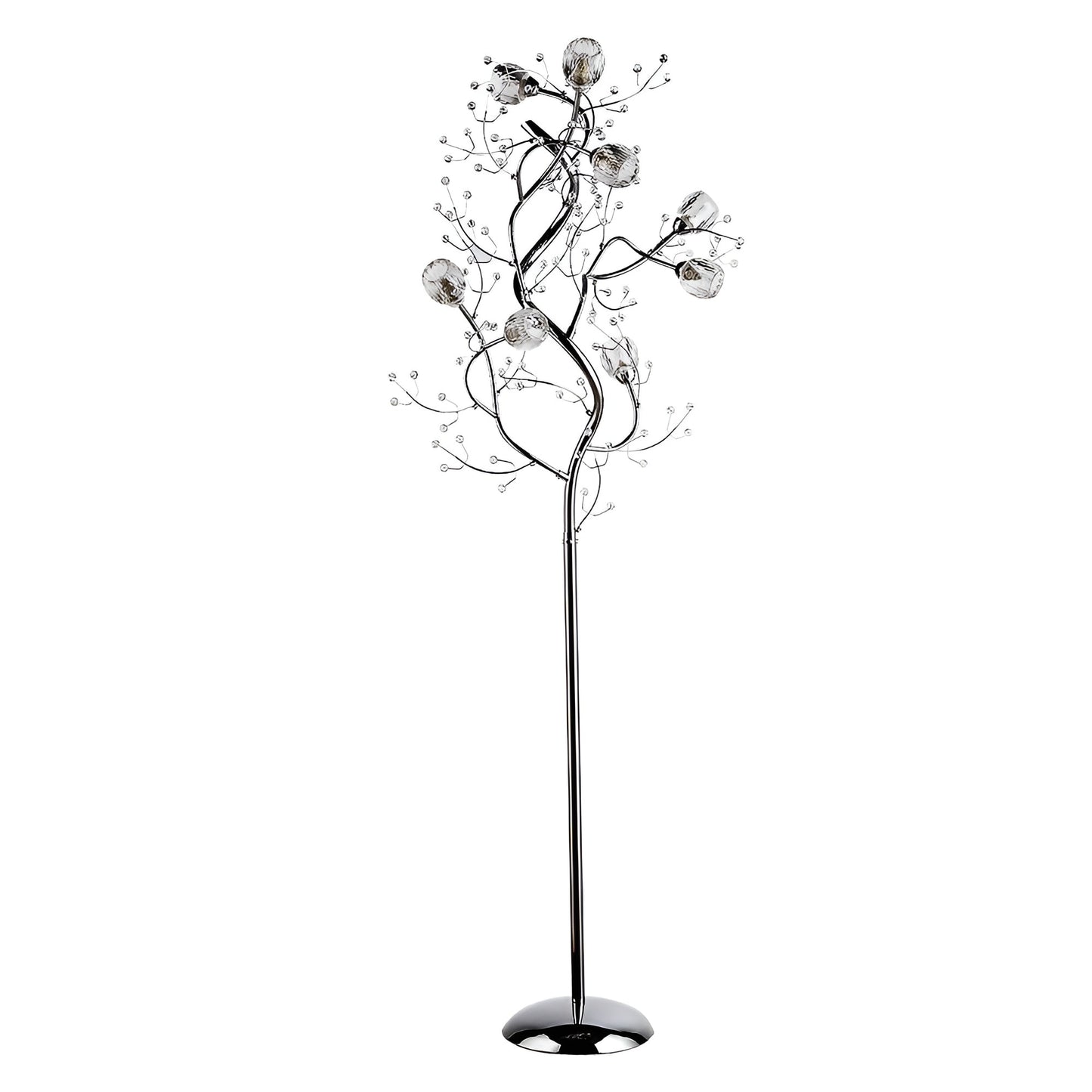 Pineville 65'' Polished Chrome Novelty & Chic Flower Lamp, Nature Home Decor Floor Lamp