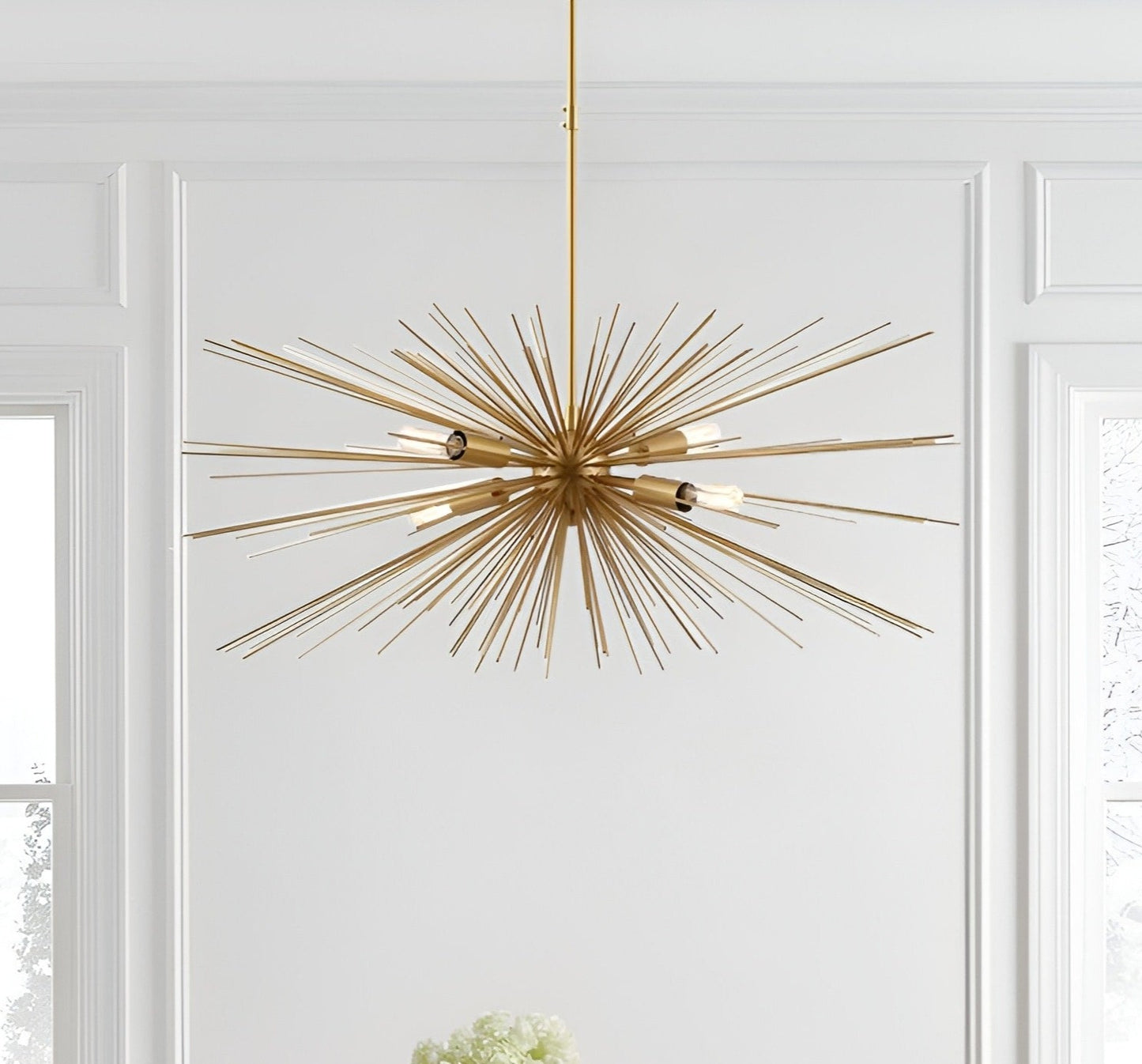 Sci-fi Sputnik Sphere Gold Chandelier - Baskett 4-Light