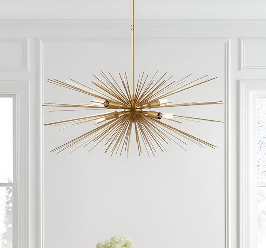 Sci-fi Sputnik Sphere Gold Chandelier - Baskett 4-Light