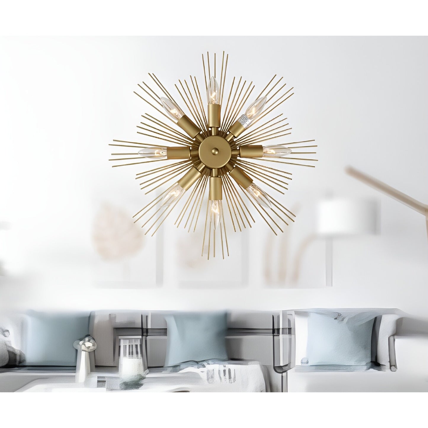Steel Flush Mounted Star Sconce, Sci-fi Futuristic Style