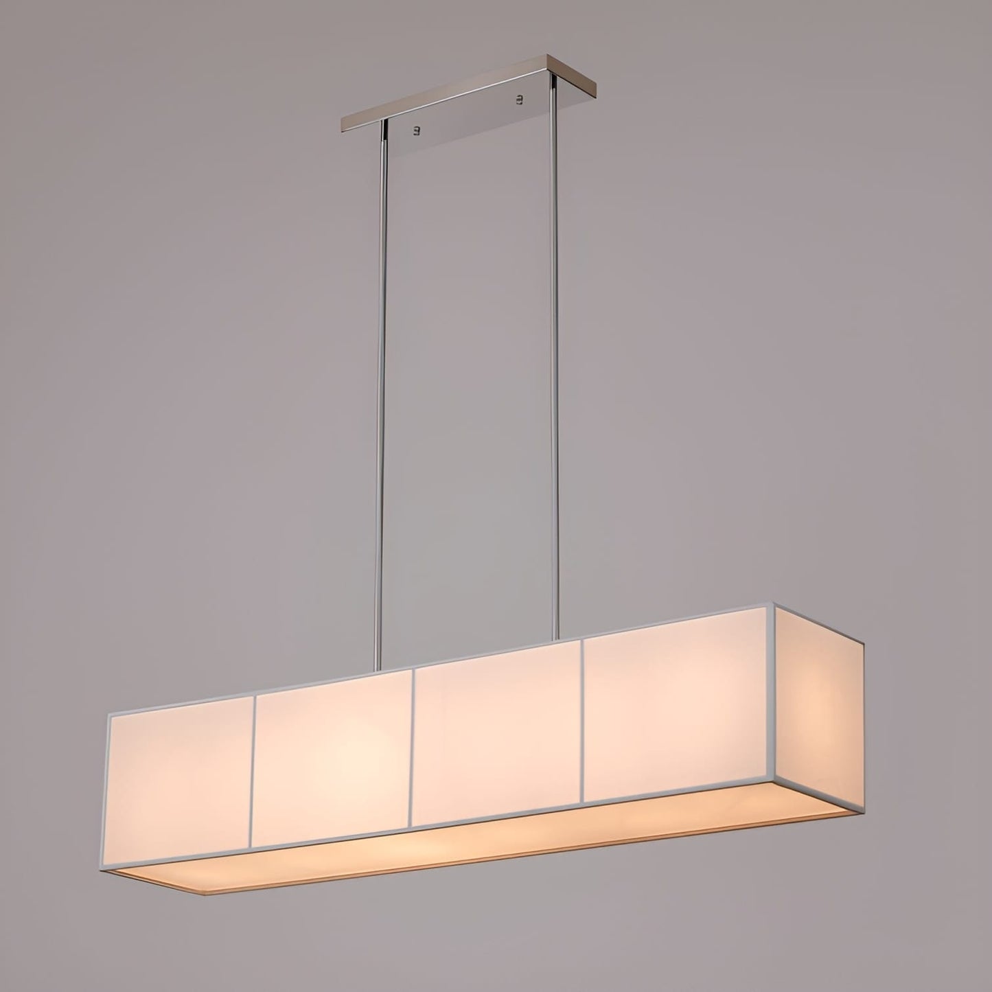 Wanakah 6-Light Kitchen Island Linear Chandelier with Textured Linen, White Shade 48 inch