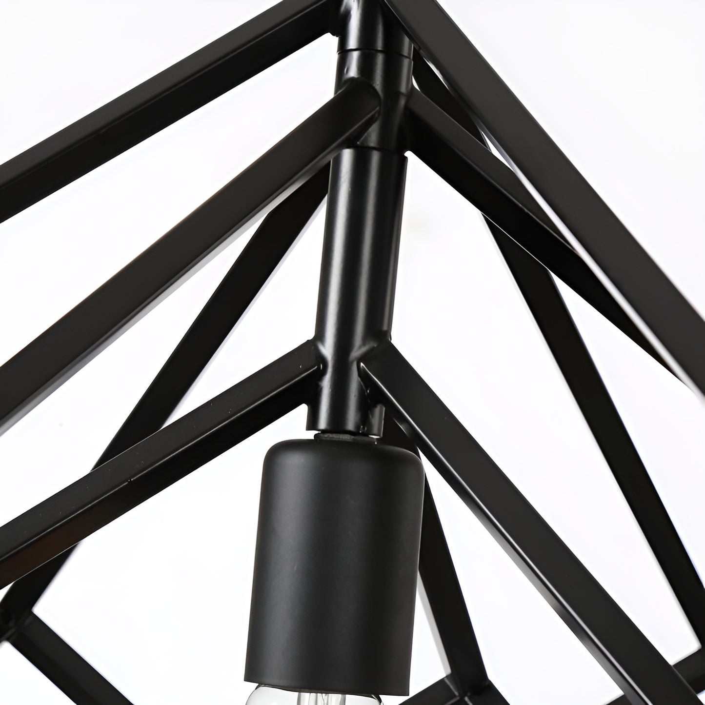 Modern Geometric Pendant Lamp - Cube Light Open Cage Frame (Futuristic Scifi Minimalist Design)