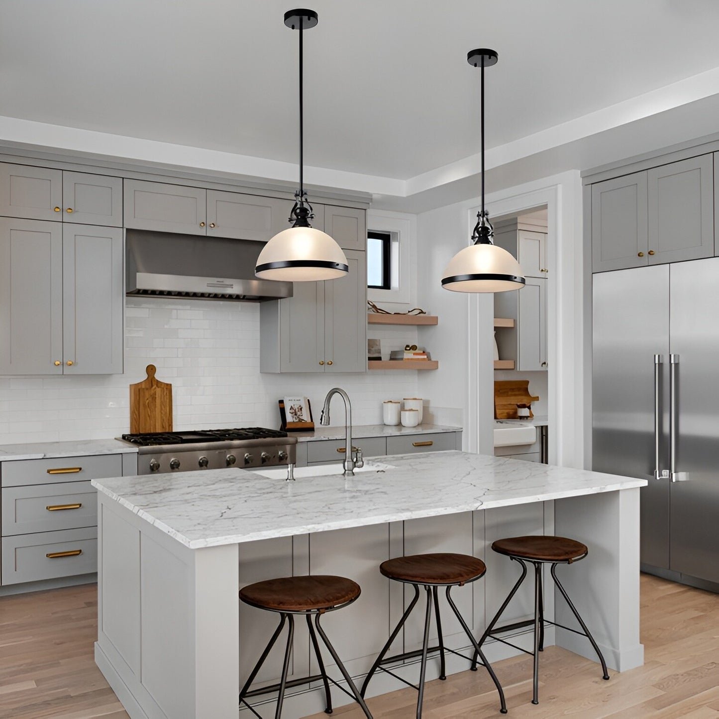 Traditional Lights, White Ceiling Light Pendant, Lamp Fixture 12-Inch Modern Elegance
