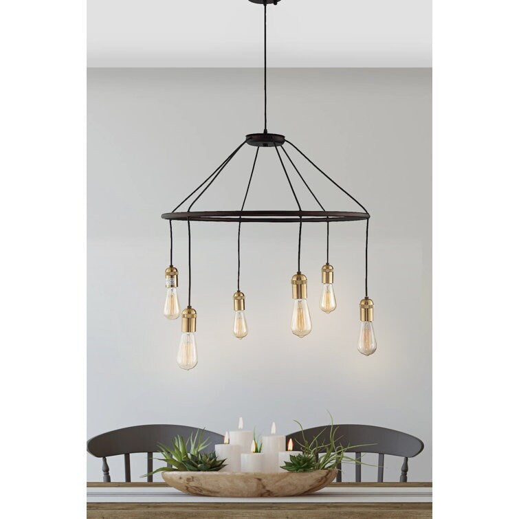 Fantasy Medieval Light: Modern Wagon Wheel Chandelier with Antique Style