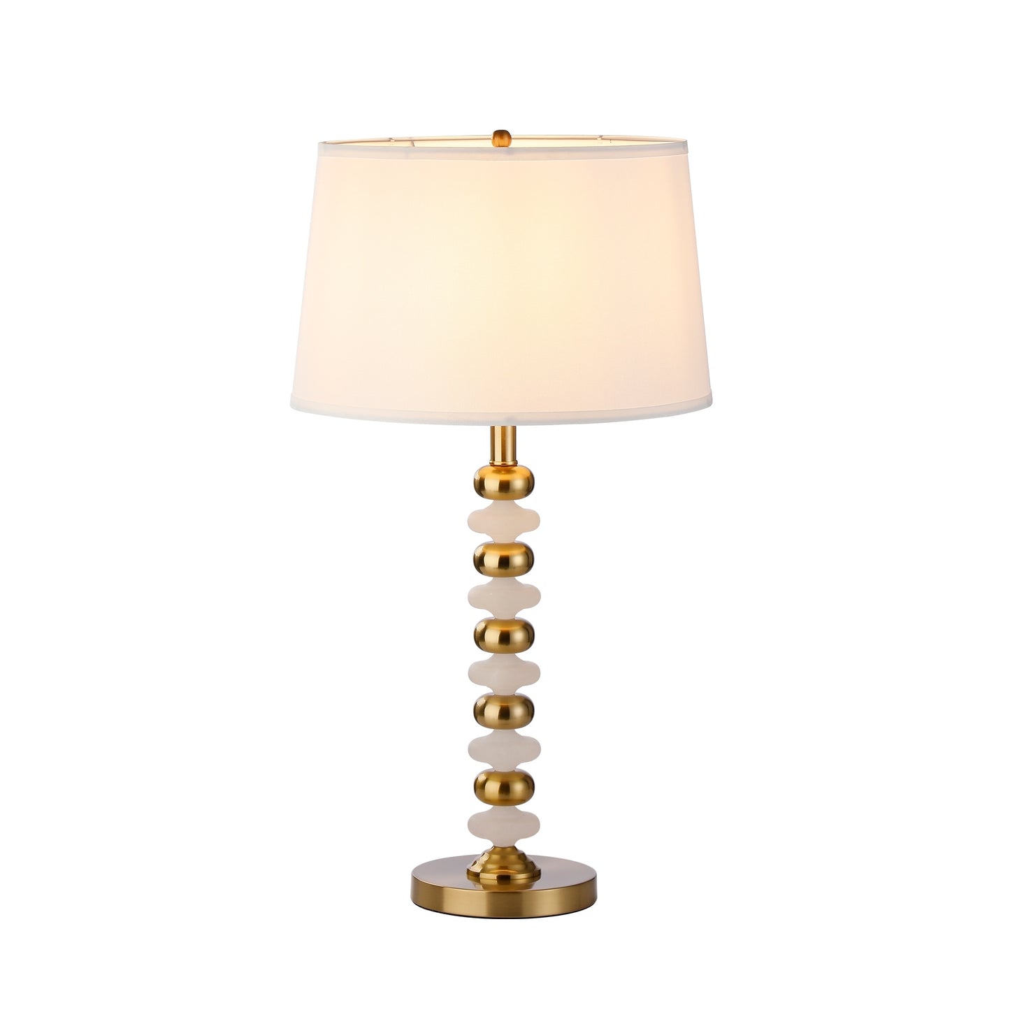 Traditional Cosmopolitan Metal Table Lamp with Drum Shade - Modern Lighting Fixture for Stylish Interiors