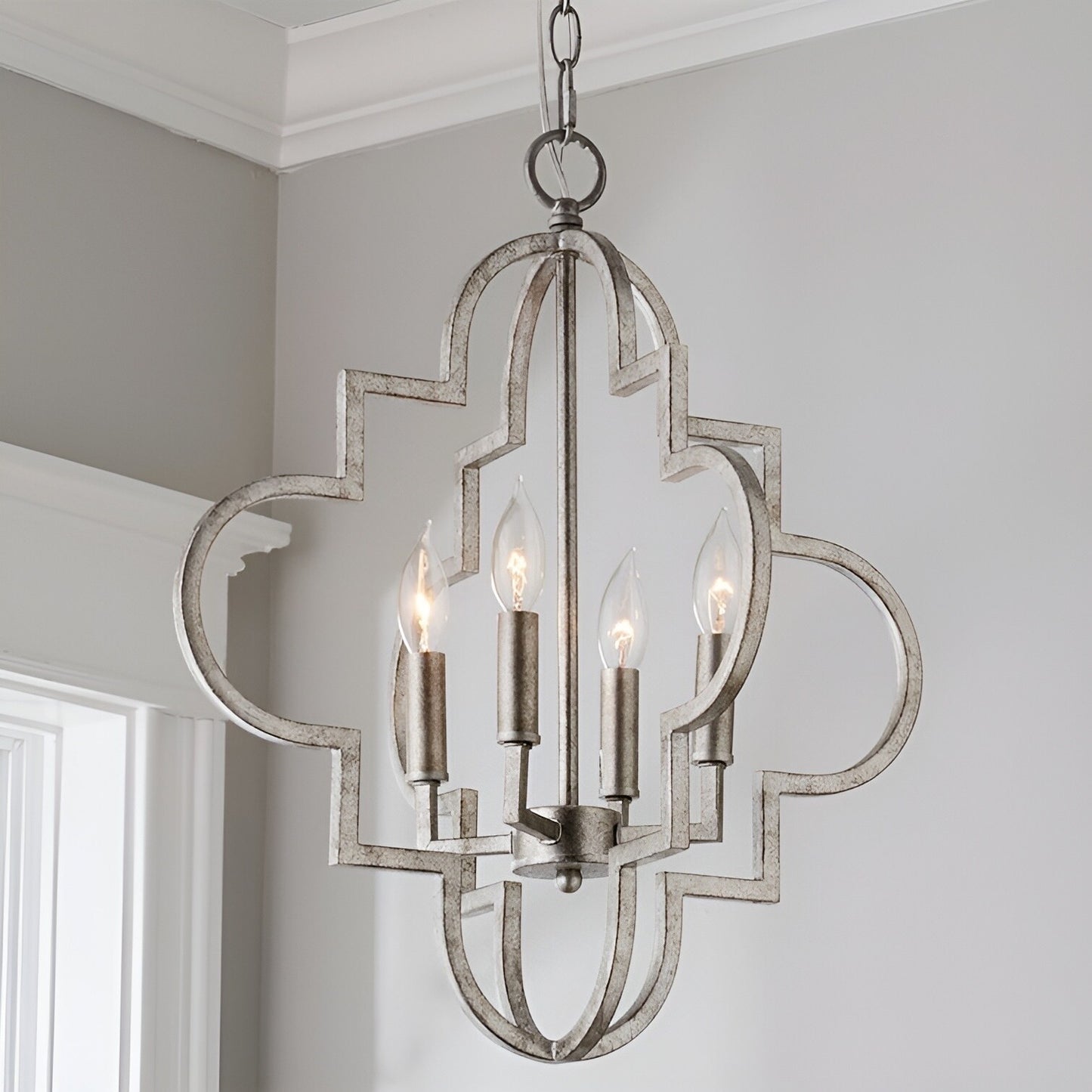 DecoMust Dequinton 4-Light Silver Ancient Style Medieval Pendant - Timeless Charm Illuminated β¨π°