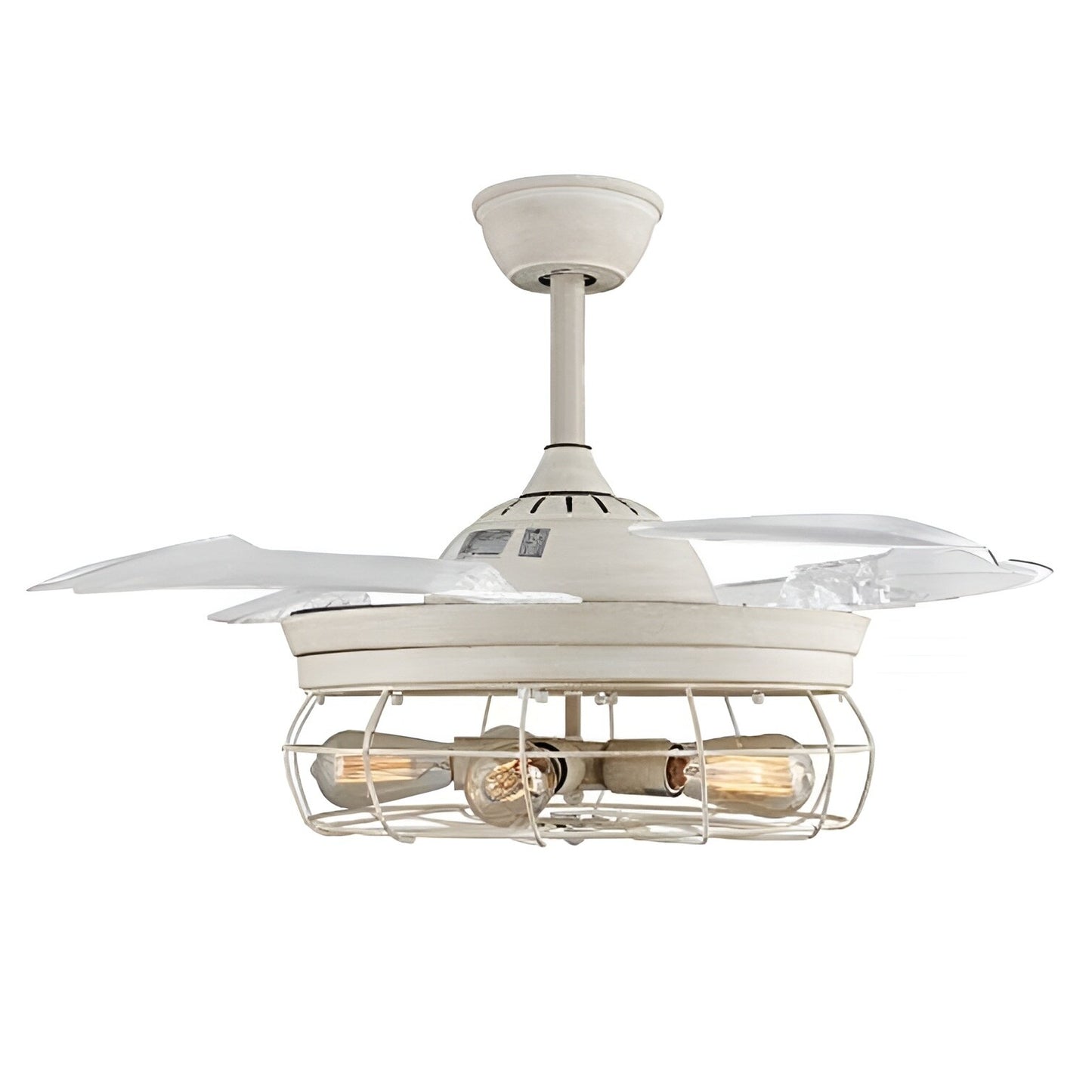 Estrid Antique 42-Inch Industrial Ceiling Fan, Retractable Blade with Remote