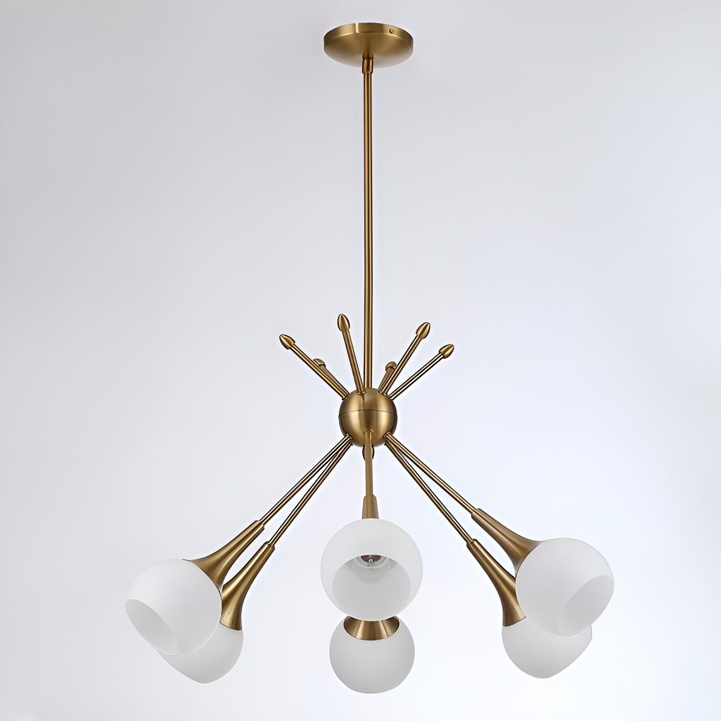 Evansville 6 - Light Sputnik Pendant, Modern Ceiling Chandelier with Futuristic Style