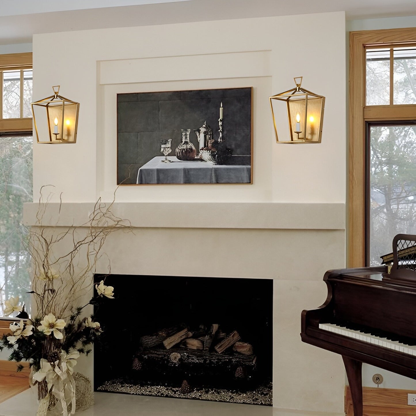 Vintage Gold Wall Sconces - Industrial Retro Style (Set of 2) Candle Wall Lights