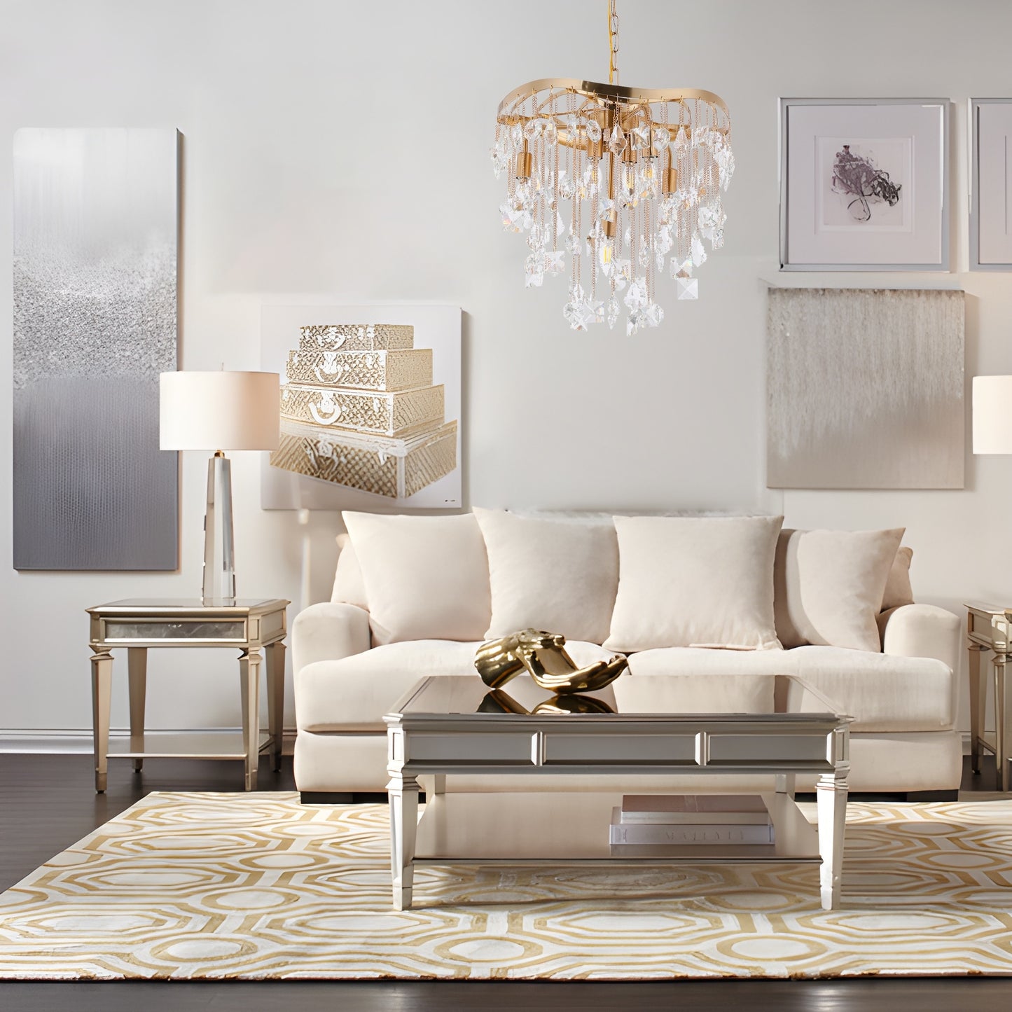 Modern Glam Tiered Crystal Chandelier, Luxury Lighting Classic Ambiance
