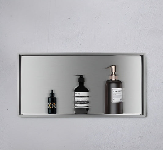 Premium Stainless Steel Shower Niche - 24" x 12" x 3.2" Dimensions, 18 Gauge Quality