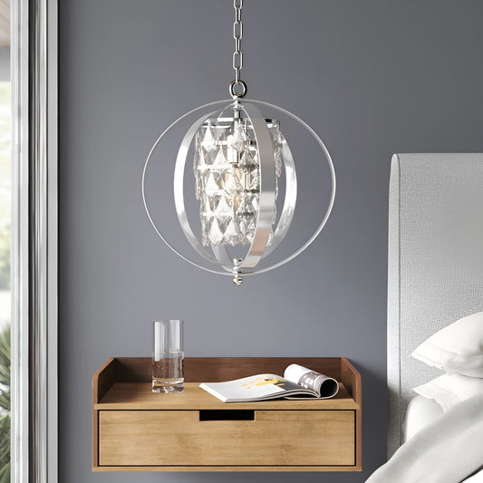 Silver Lantern Globe Chandelier