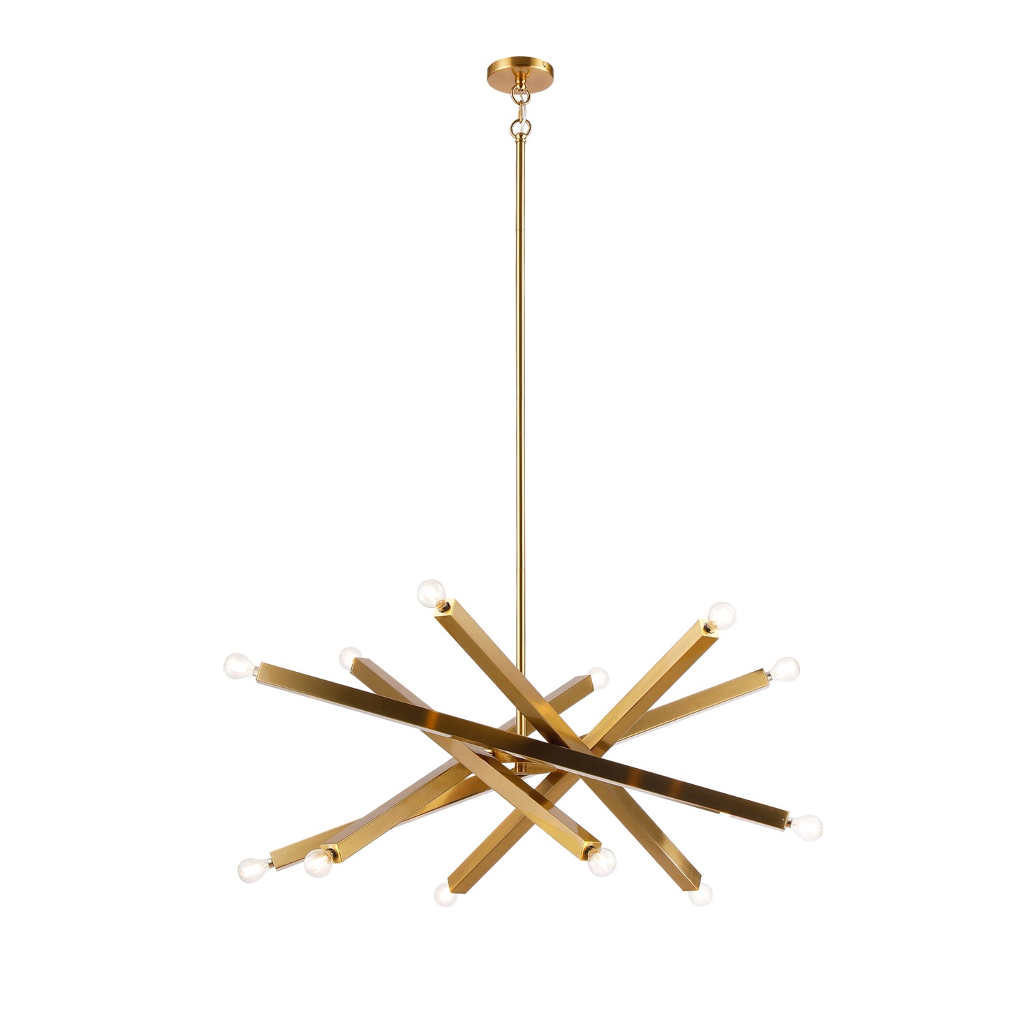 Nordic Simple Branch Sputnik, 12-Light Modern Barre Chandelier