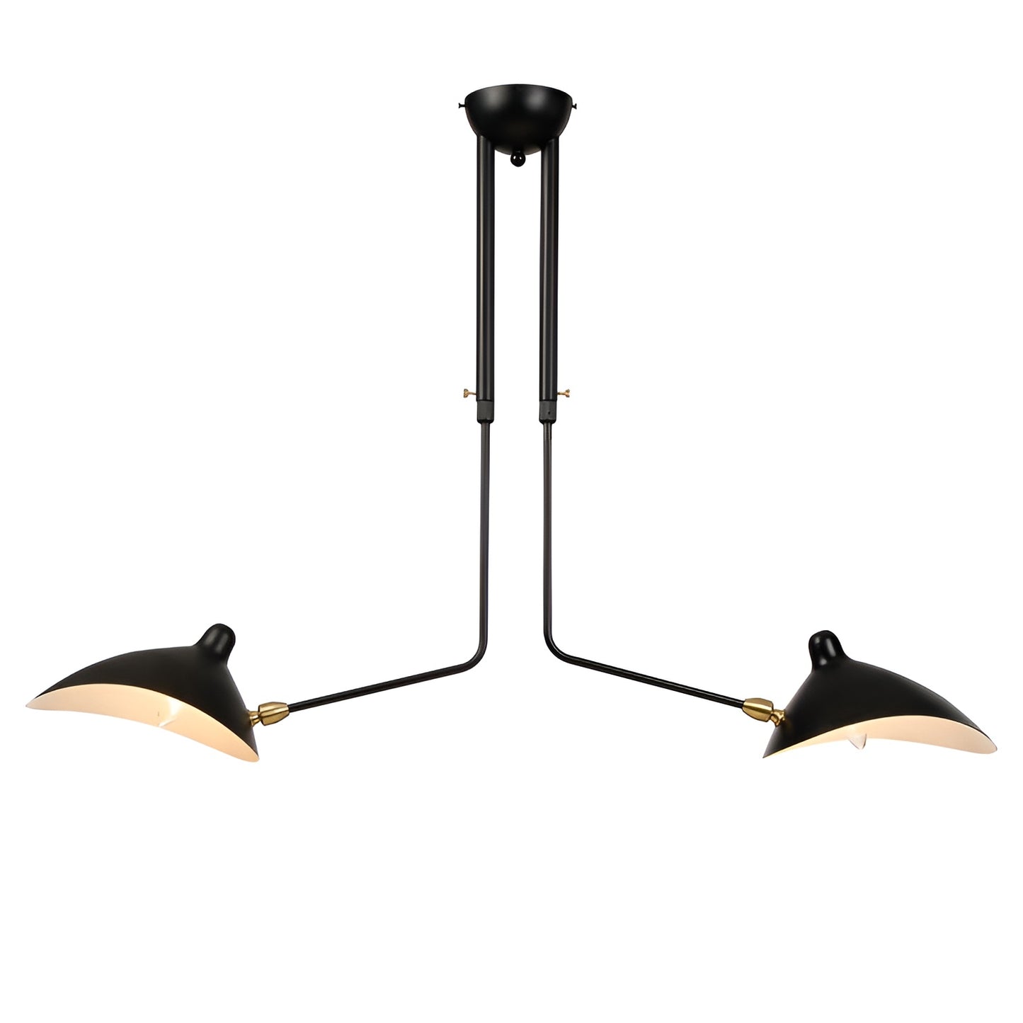 Minimalistic Flush Mount Ceiling Light - Rotating Shade and Adjustable Height (2 Light)