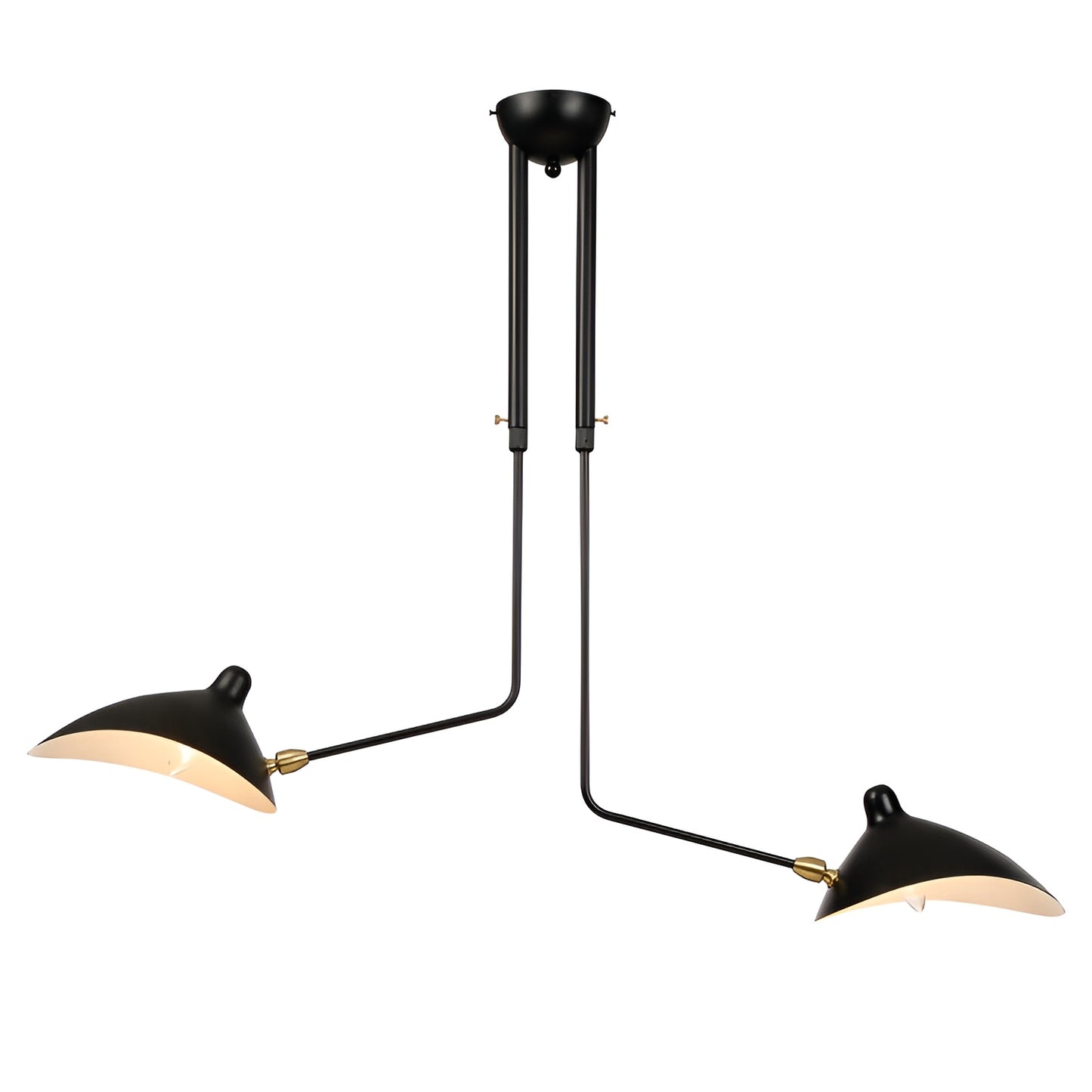 Minimalistic Flush Mount Ceiling Light - Rotating Shade and Adjustable Height (2 Light)
