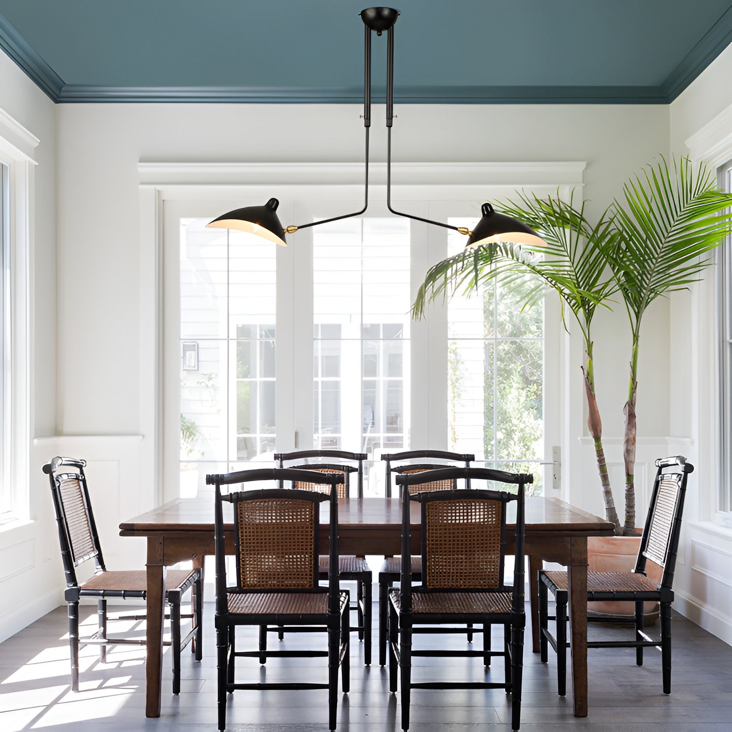 Minimalistic Flush Mount Ceiling Light - Rotating Shade and Adjustable Height (2 Light)