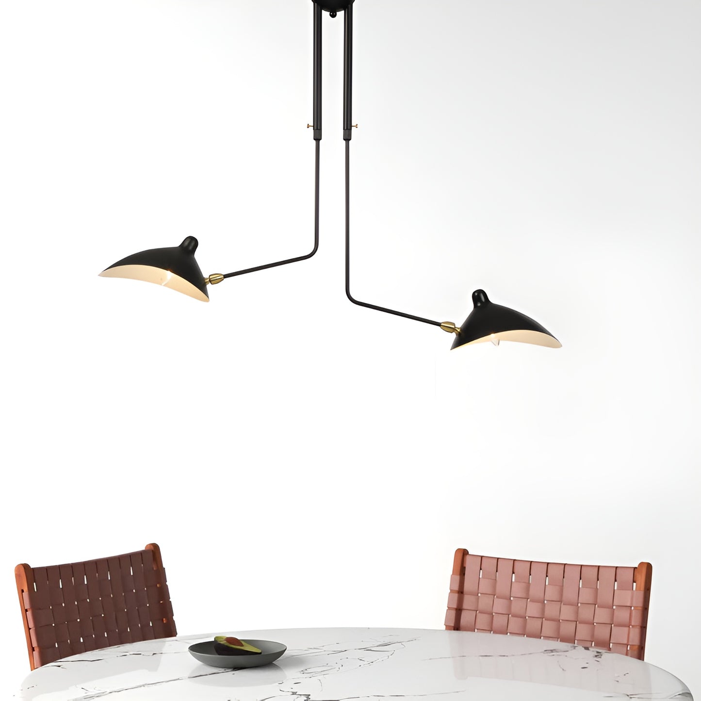 Minimalistic Flush Mount Ceiling Light - Rotating Shade and Adjustable Height (2 Light)