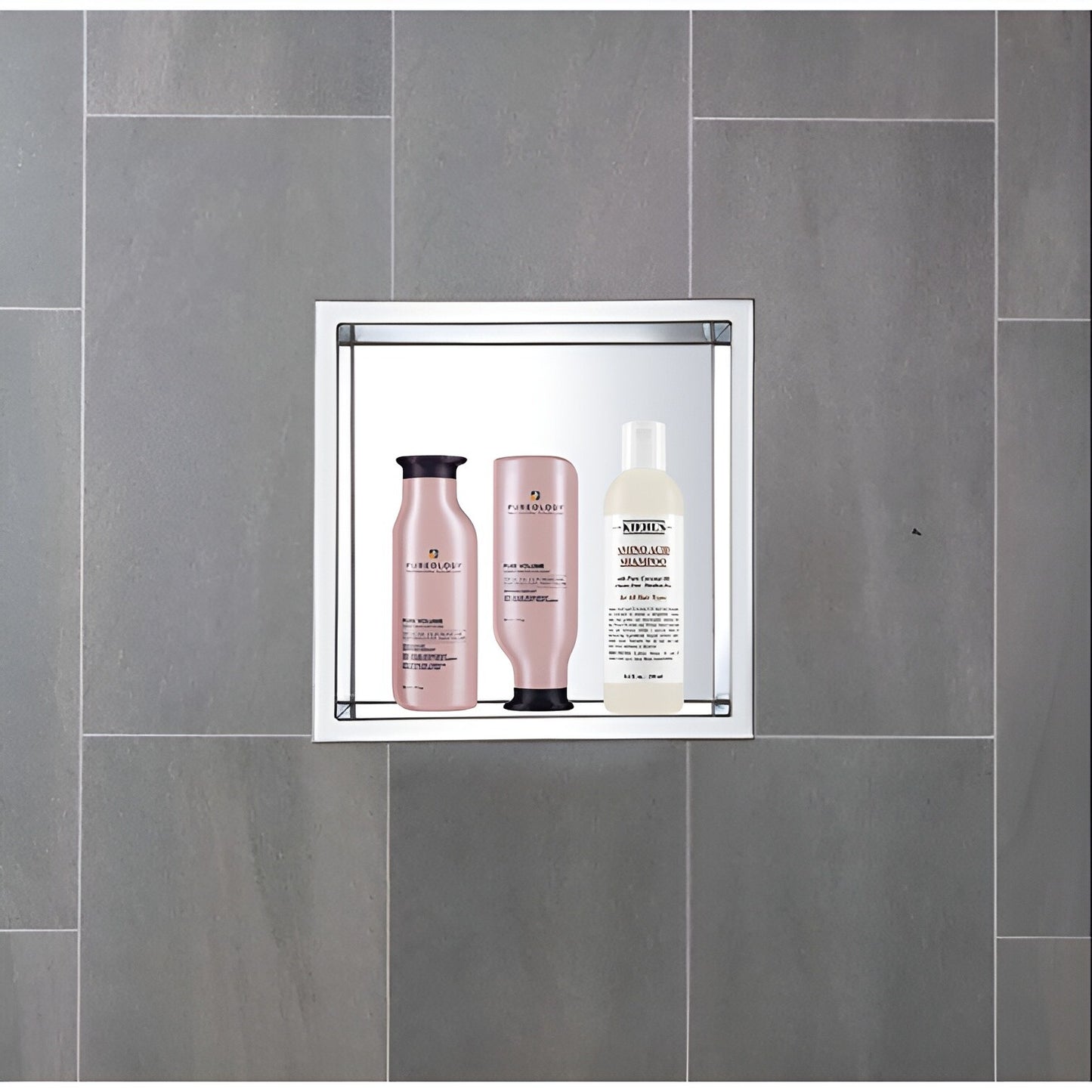 Stainless Steel Shower Niche by DecoMust - Modern and Elegant Design 13.5“ X 13.5” (Inner size 12X12)
