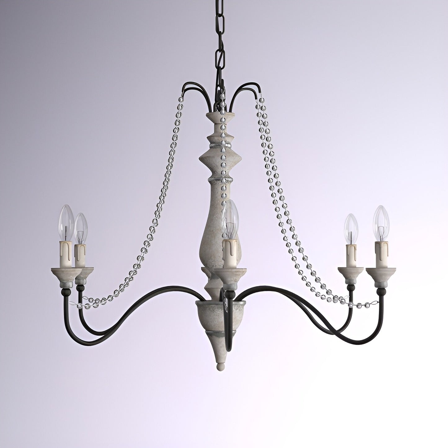 Gwaltney 6-Light Candle Style Classic Chandelier, Traditional Vintage Countryside Antique Style