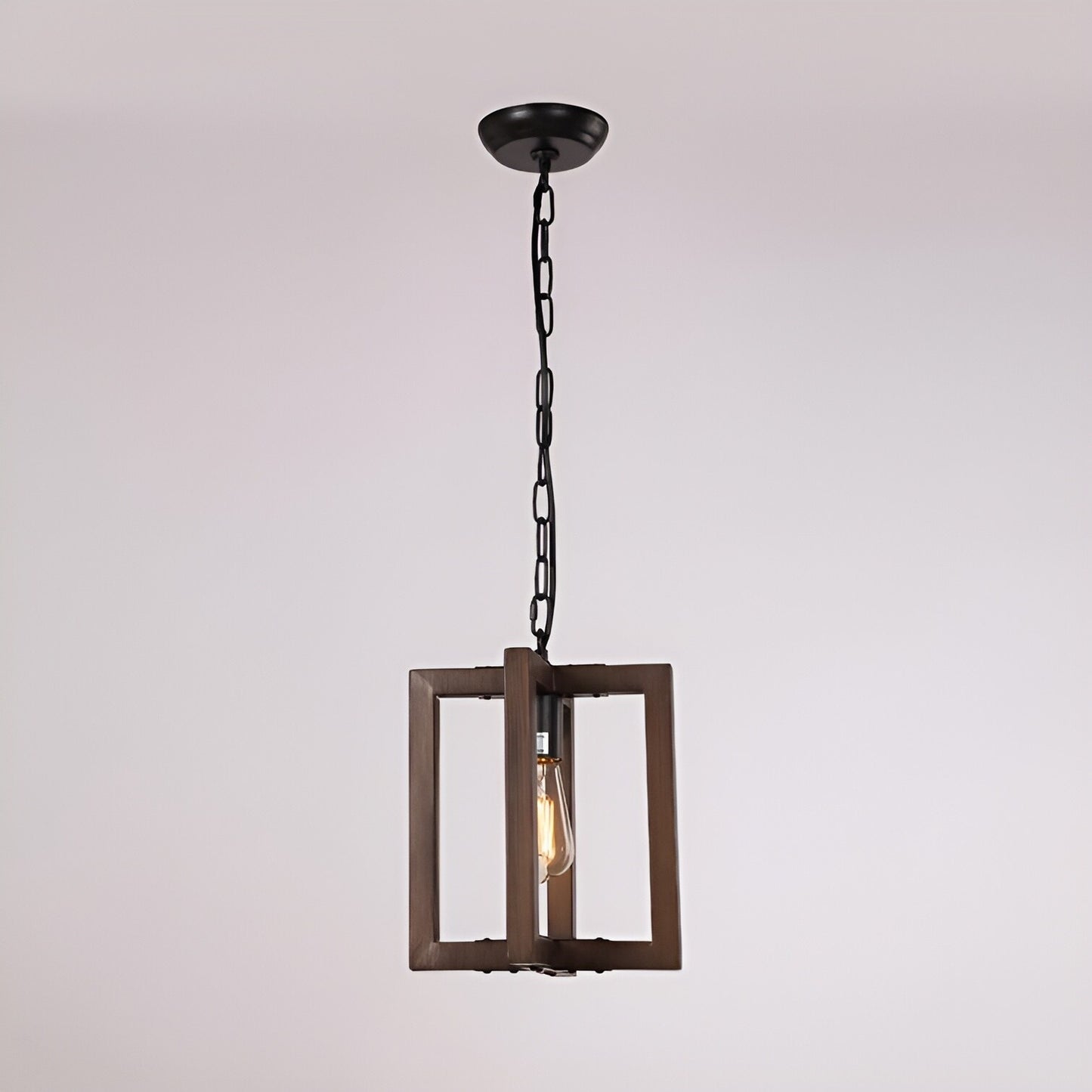 Mote 1-Light Lantern, Square/Rectangle Wooden Pendant Light, Medieval Rustic Style✨🏰🌿