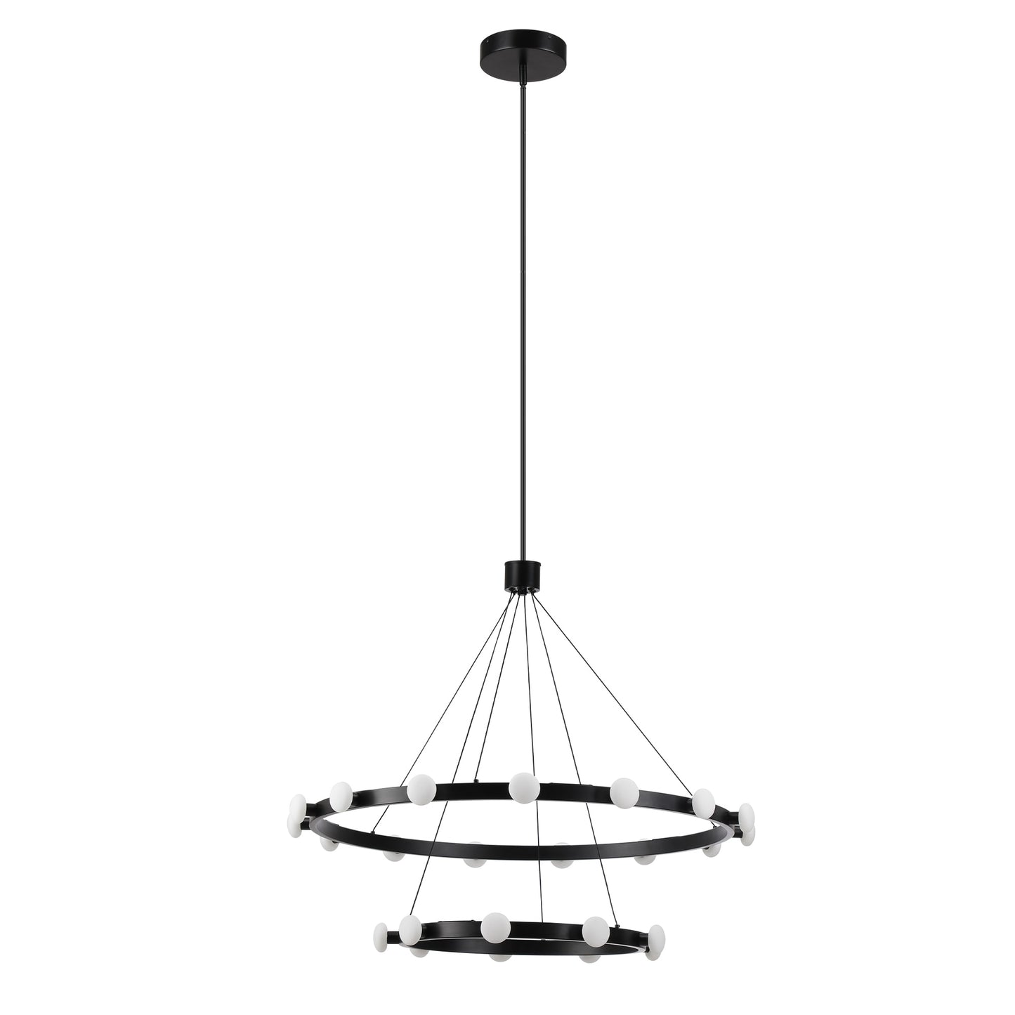 Kuzco Lighting Rezz Collection | 90W LED Chandelier - Black Finish 35.5" Wide🏰🌌✨