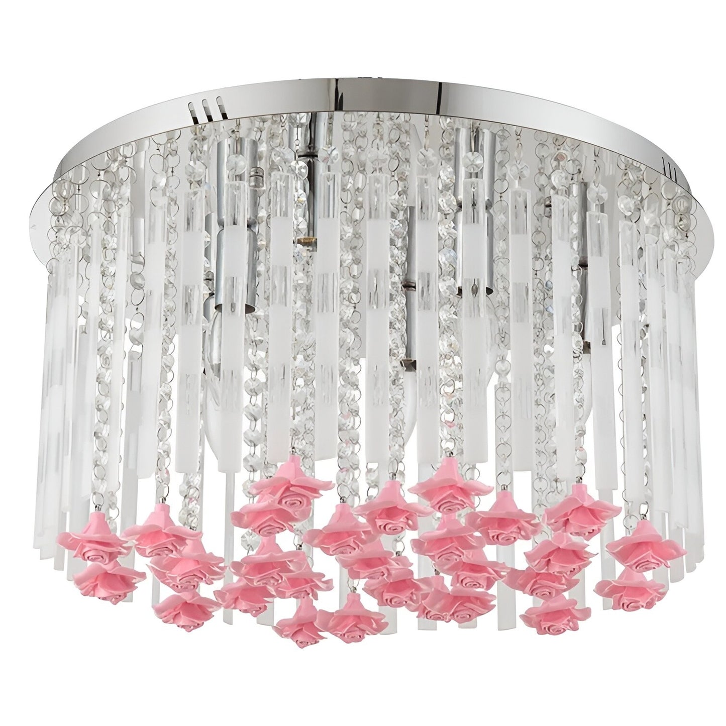 Luxury Roses Glass Chandelier, Nature Inspired Unique Frants Ceiling Light