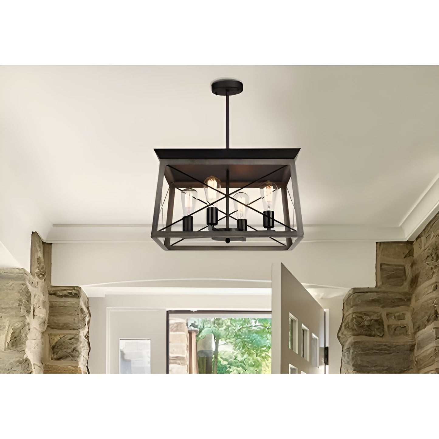 Open Cage Lantern, Geometric Chandelier Open Cage Ceiling Light