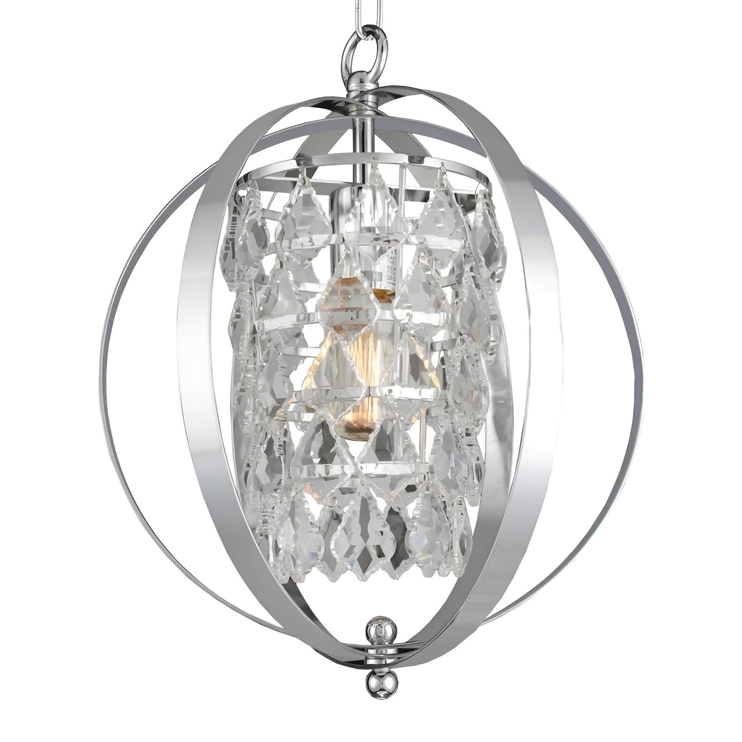 Silver Lantern Globe Chandelier