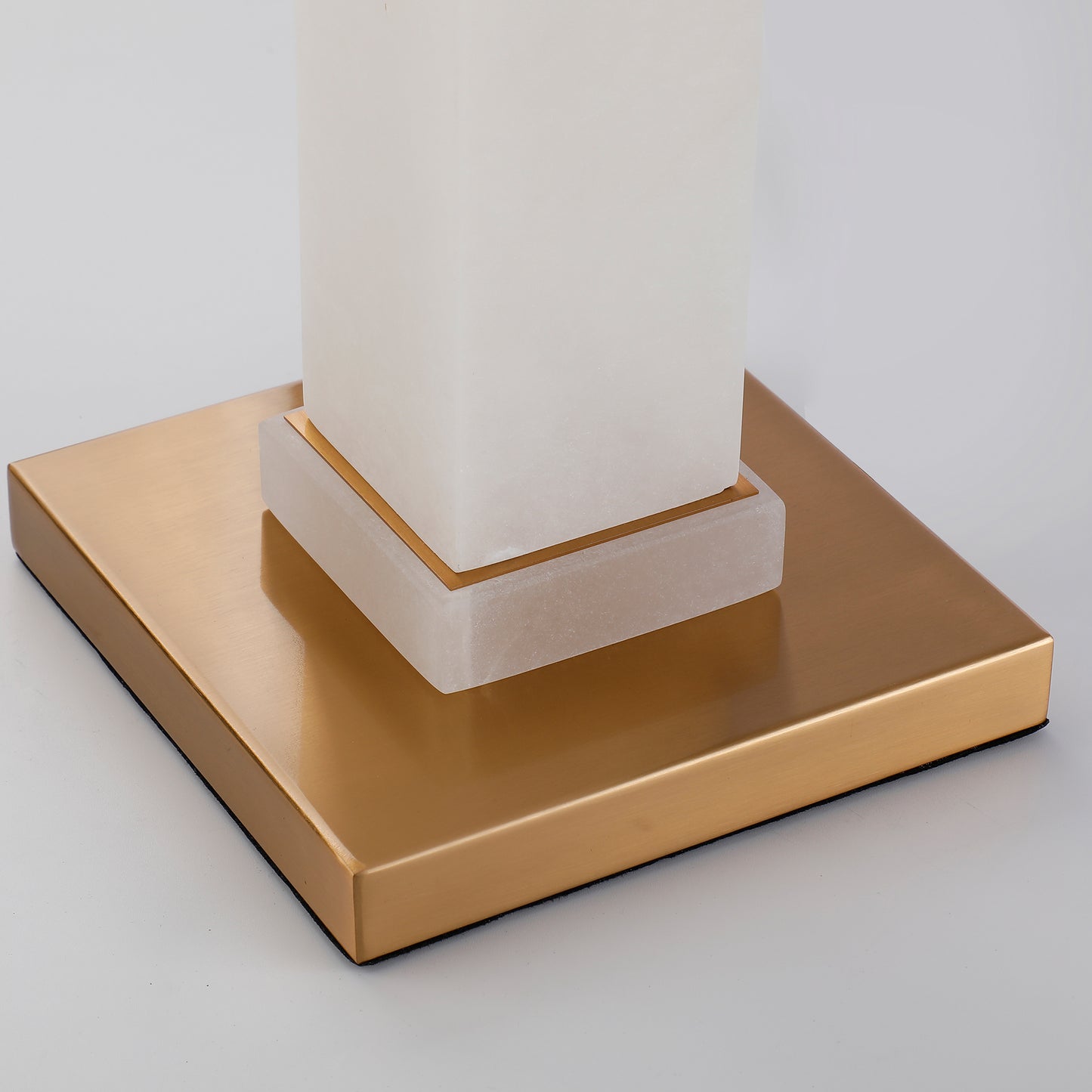 Modern White Alabaster Gold Metal Table Lamp - Contemporary Lighting for Stylish Home Decor