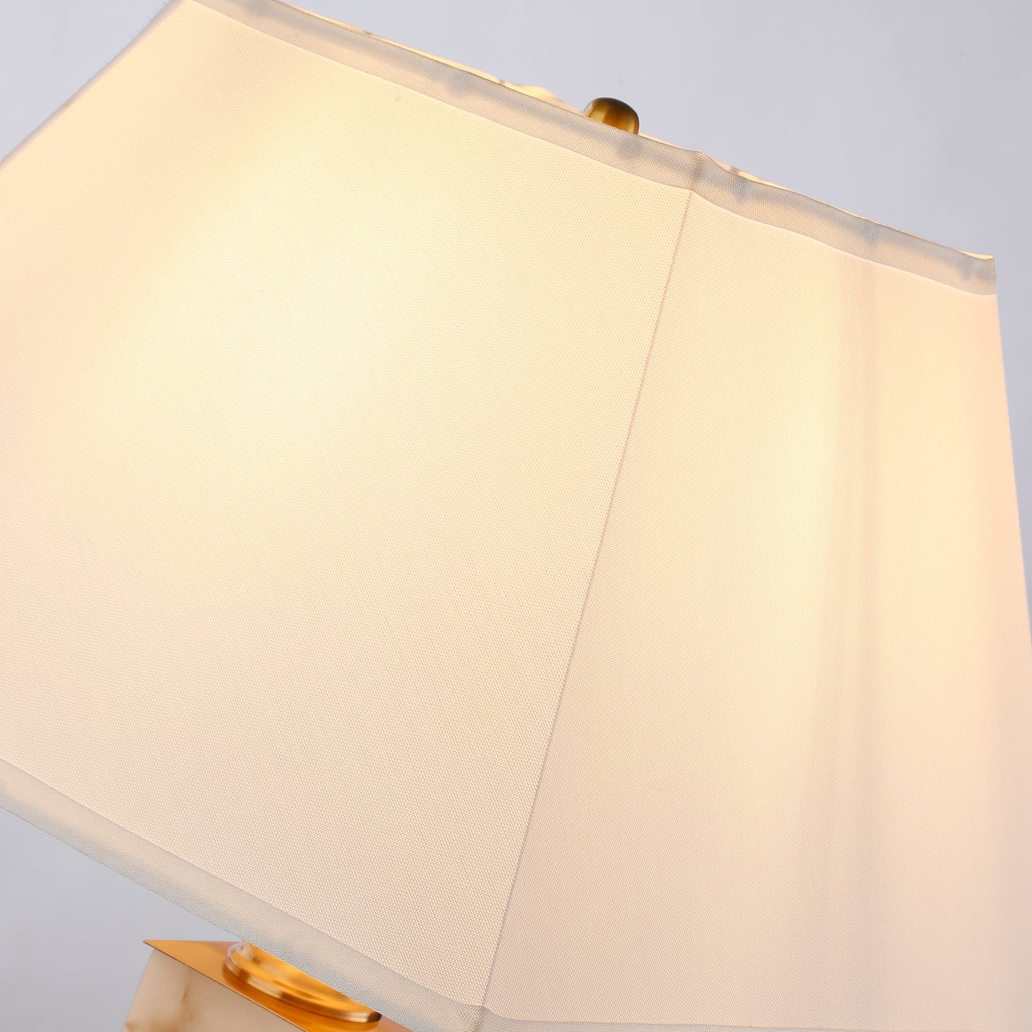 Modern White Alabaster Gold Metal Table Lamp - Contemporary Lighting for Stylish Home Decor