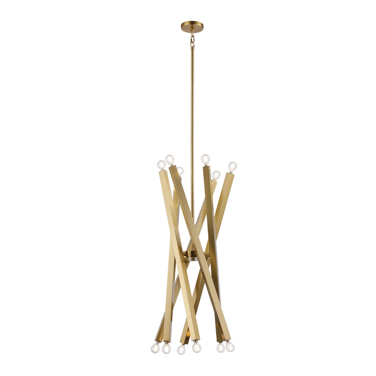Nordic Simple Branch Sputnik, 12-Light Modern Barre Chandelier