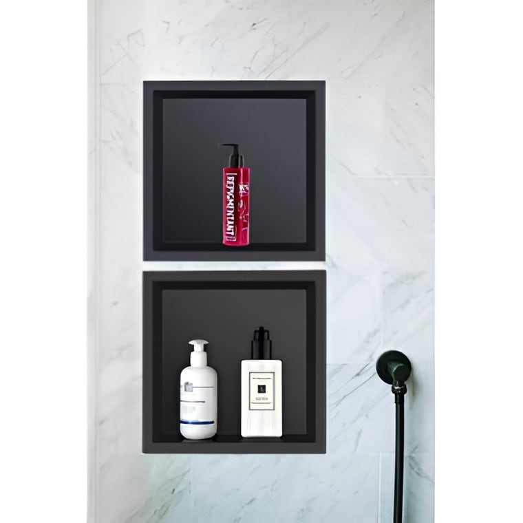 Stainless Steel Shower Niche by DecoMust - Modern and Elegant Design 13.5“ X 13.5” (Inner size 12X12)