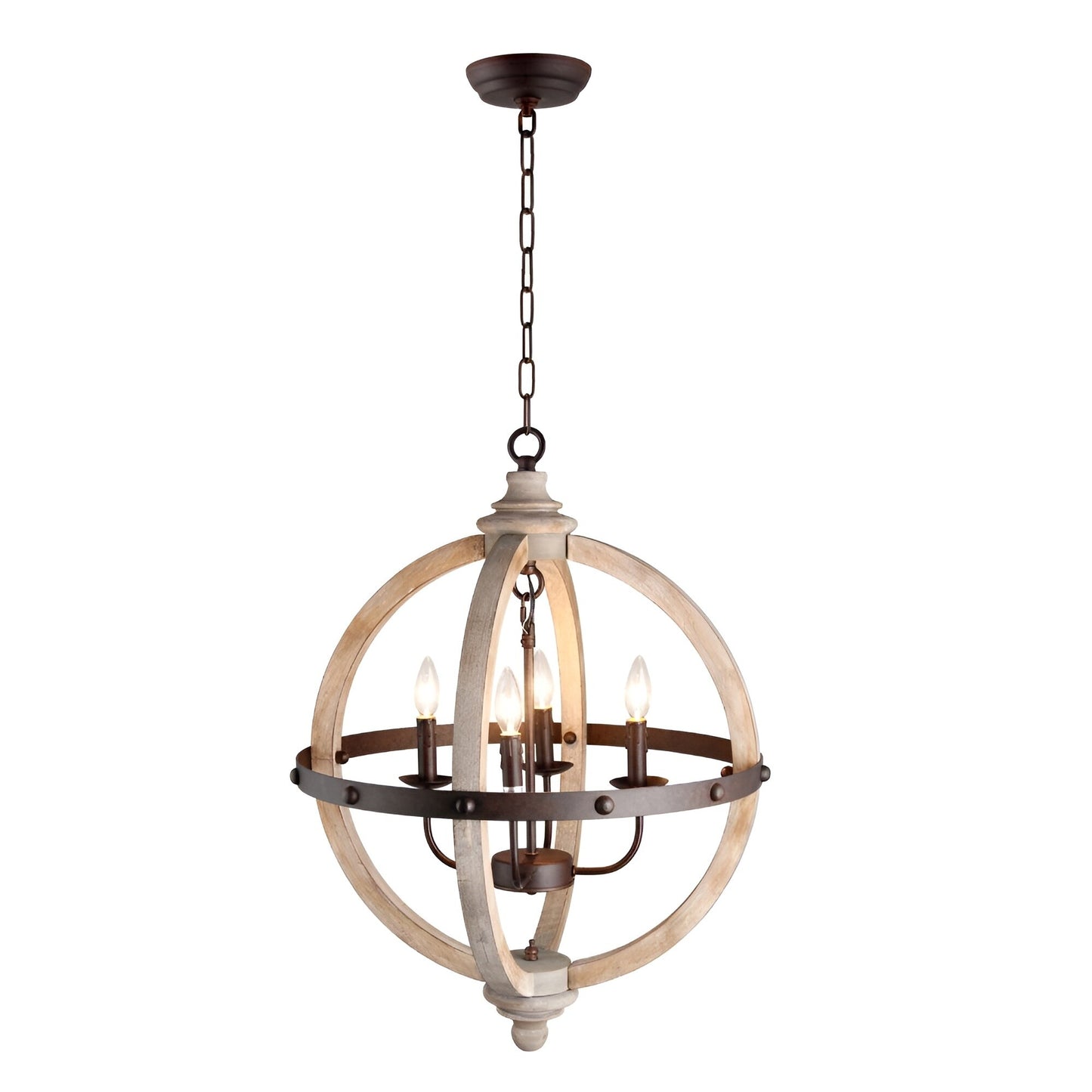 Dennett 4-Light Lantern Pendant: Modern Globe Ceiling Light Fixture