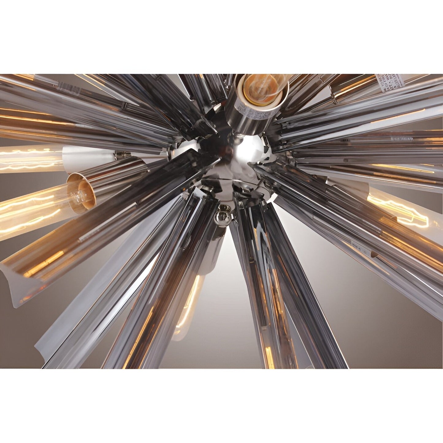 Nine Light Axis Lucite Sputnik Sphere Chandelier, Sci-fi Space Inspired Lighting (Brown)