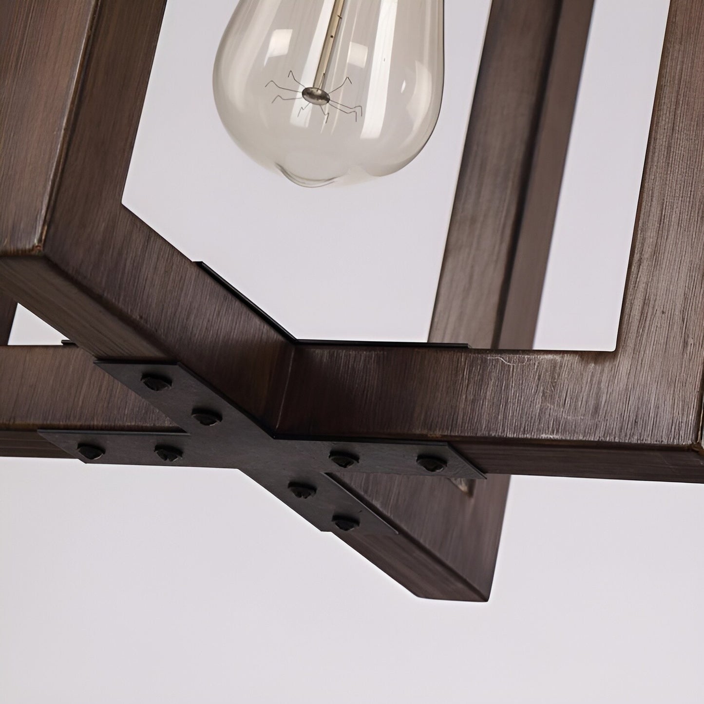 Mote 1-Light Lantern, Square/Rectangle Wooden Pendant Light, Medieval Rustic Style✨🏰🌿