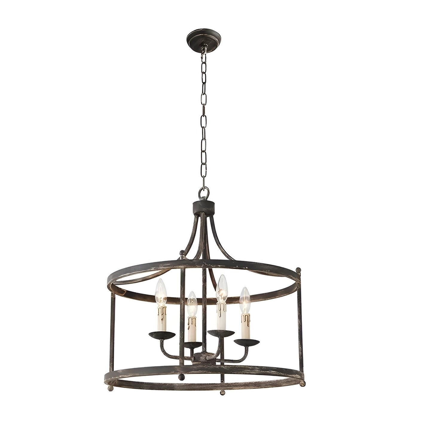 Papken 4-Light, Medieval Antique Style Lantern, Drum Chandelier: Lighting Fixture with Modern Appeal for Home Decor