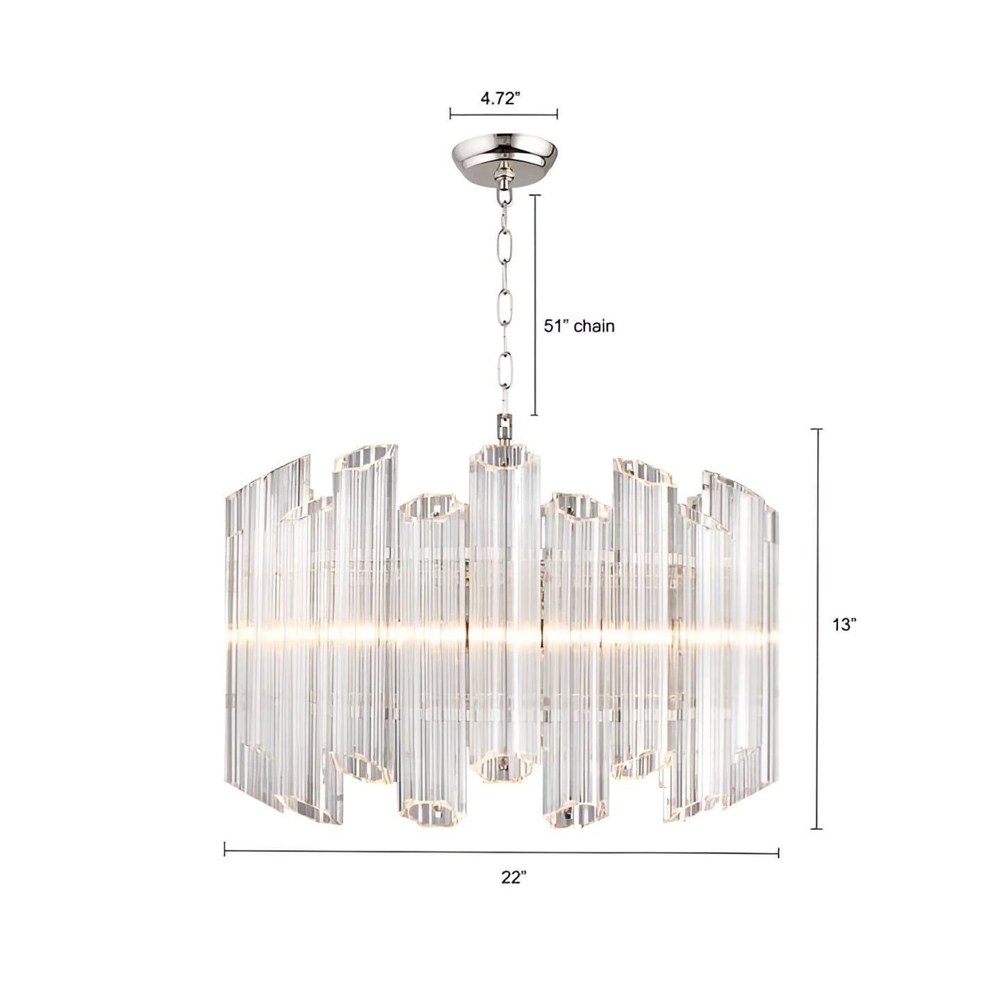 Ryder Chandelier - Round Multi-Faceted Crystal Waterfall Ceiling Light with Geometric Glass