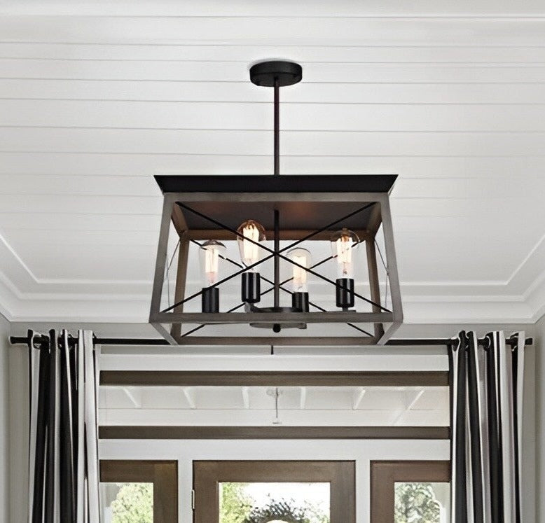 Open Cage Lantern, Geometric Chandelier Open Cage Ceiling Light