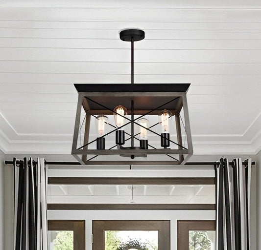 Open Cage Lantern, Geometric Chandelier Open Cage Ceiling Light